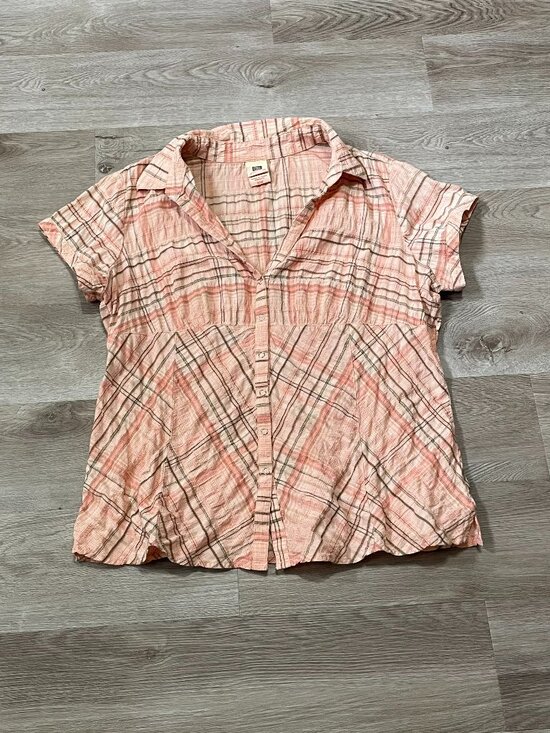 Faded Glory Tops - Button Down Plaid Blouse